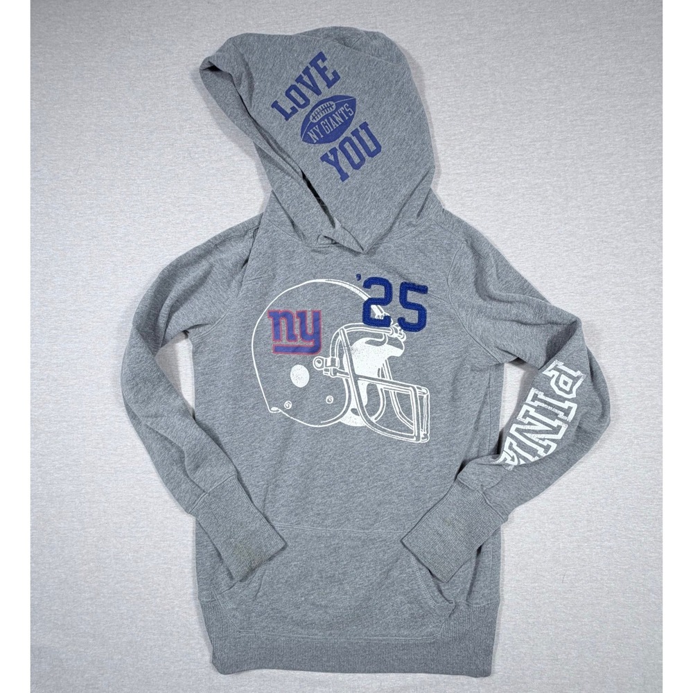 PINK Victoria's Secret NFL New York Giants Hoodie Gray Pullover Sweatshirt S